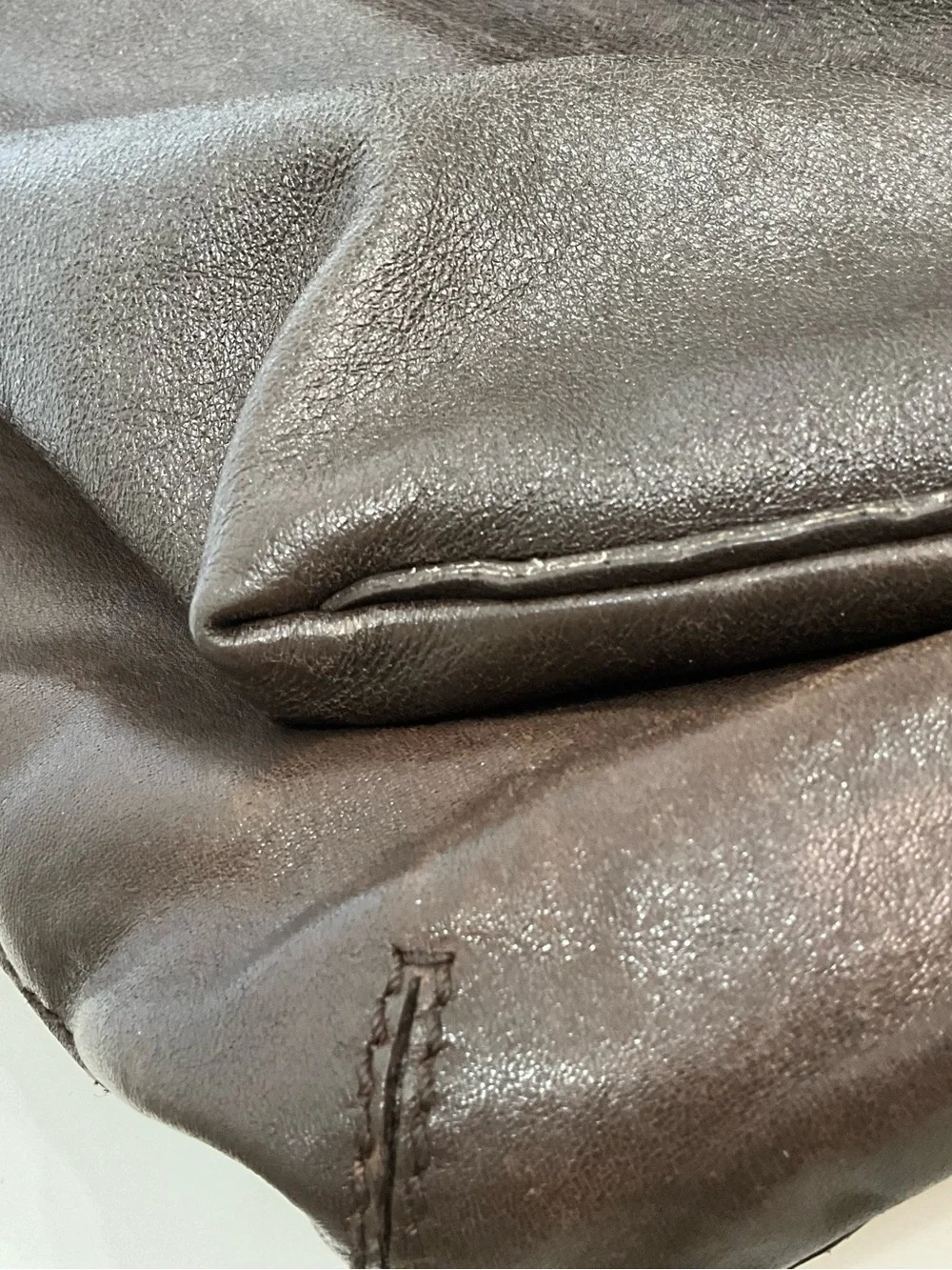 GIVENCHY Vintage Elschia Billy Sac Brown Leather Large Hobo Shoulder Tote Bag